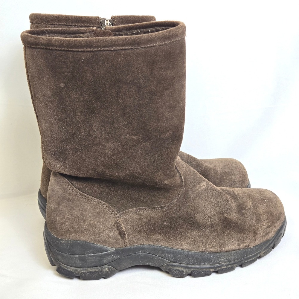 Cabela's Suede Sherpa Lined Side Zip Hiking Boots Gorpcore Brown Women's 7M